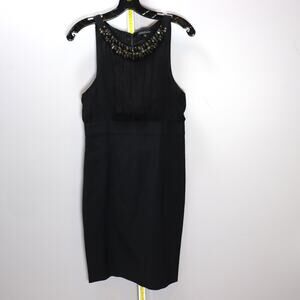 Maria Bianca Nero Black Embellished Cocktail Dress Sleeveless L